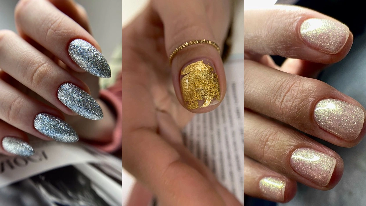 Срібний та золотий зимовий манікюр: трендові ідеї 2025-2026 року